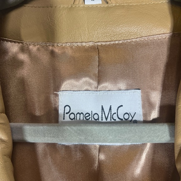 Pamela McCoy Tan Leather Blazer Jacket - Picture 4 of 11